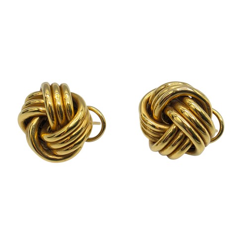 7 - A pair of large 18ct gold knot earrings,  13.6 g