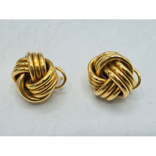 7 - A pair of large 18ct gold knot earrings,  13.6 g