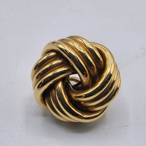 7 - A pair of large 18ct gold knot earrings,  13.6 g