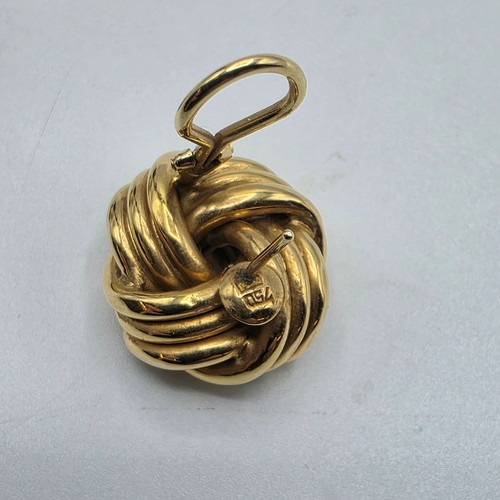 7 - A pair of large 18ct gold knot earrings,  13.6 g
