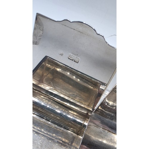 10 - A sterling silver inkwell desk tidy with two removable silver topped glass inkwells with articulated... 