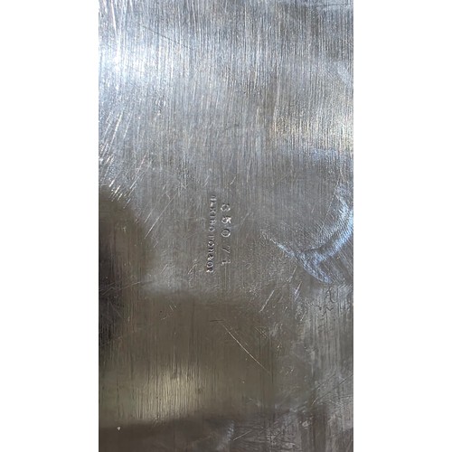 5 - A sterling silver oval tray. 60 cm x 37 cm.  2018g. Elkington & Co Birmingham 1931