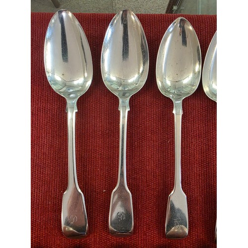 29 - A collection of Victorian Sterling silver flatware, dining forks and spoons, desert spoons, forks, v... 