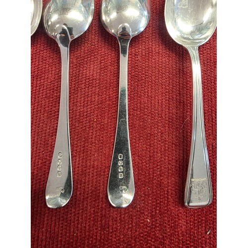 29 - A collection of Victorian Sterling silver flatware, dining forks and spoons, desert spoons, forks, v... 