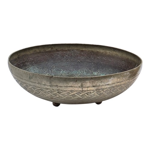 188 - Two BIDA West African white metal bowls , a lidded white metal bowl signed to base and a large South... 