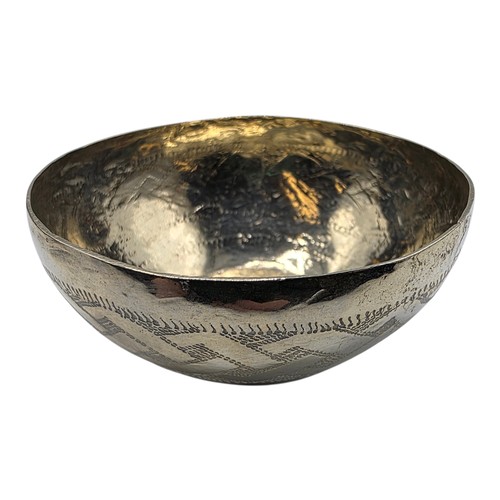 188 - Two BIDA West African white metal bowls , a lidded white metal bowl signed to base and a large South... 