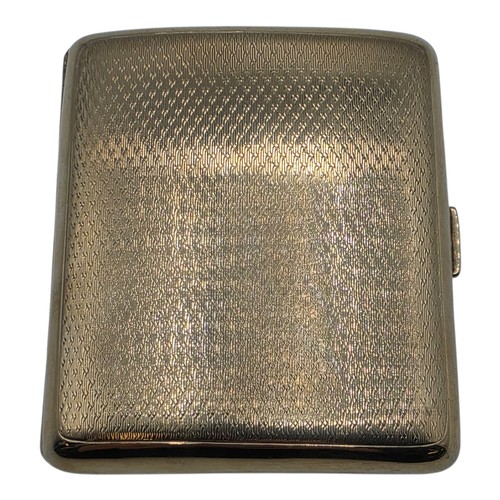 39 - A 9ct gold hip shaped cigarette case with engine turned decoration. By William Neale Birmingham 1899... 