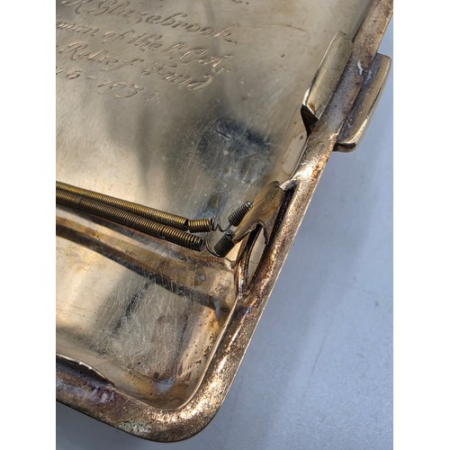 39 - A 9ct gold hip shaped cigarette case with engine turned decoration. By William Neale Birmingham 1899... 