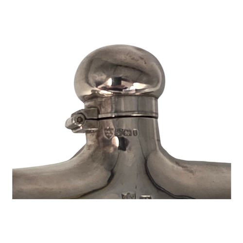 44 - A sterling silver concave hip flask by G&J Hawksley, Sheffield. 1901. Gross weight 178g