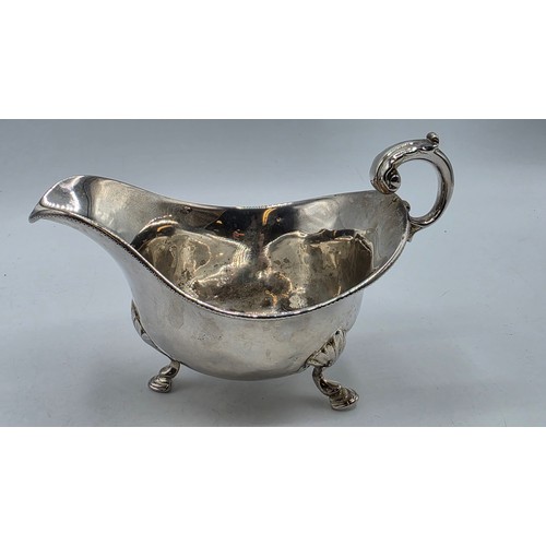 46 - Three sterling silver sauce boats Various dates and makers. 469g.