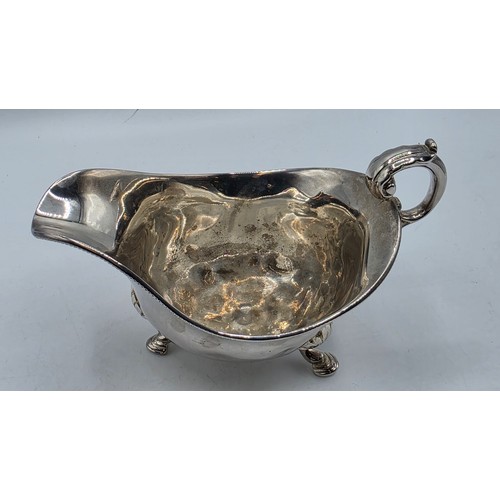 46 - Three sterling silver sauce boats Various dates and makers. 469g.