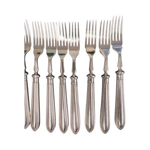 32 - A collection of sterling silver and white metal handled knives, two of the sets by Asprey's .