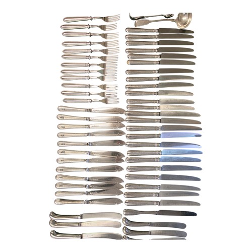 32 - A collection of sterling silver and white metal handled knives, two of the sets by Asprey's .