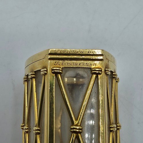 6 - CARTIER, An 18ct gold mounted glass cigarette case marked Cartier London K5001, lattice work constru... 