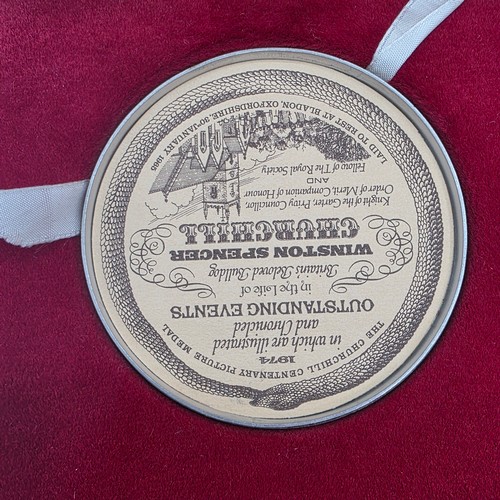 35 - Toye, Kenning and Spencer sterling silver Winston Churchill centenary picture medal case with cards ... 