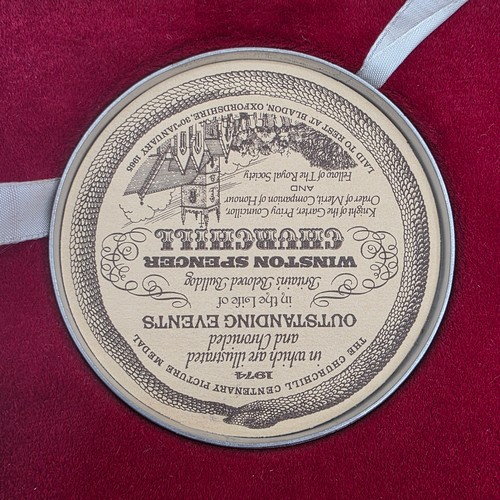 35 - Toye, Kenning and Spencer sterling silver Winston Churchill centenary picture medal case with cards ... 