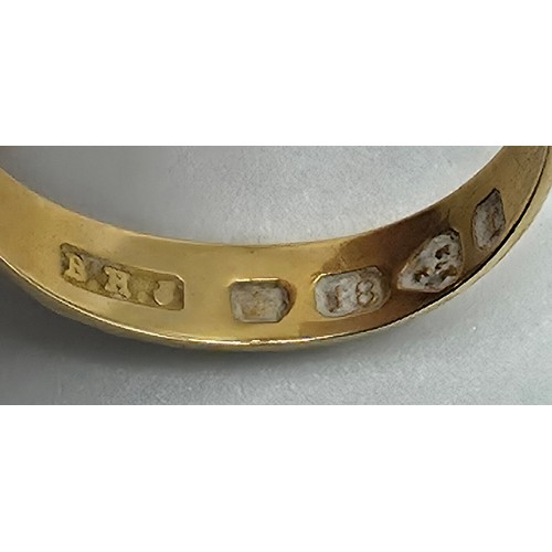 48 - An 18ct gold band. 1g. Marked to band  'Mizpah'