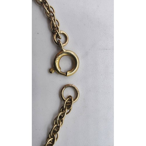 50 - A 9ct gold chain link bracelet 18cm together with a 9ct gold elasticated watch strap. 4.2g.