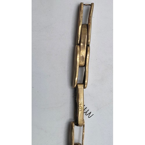 50 - A 9ct gold chain link bracelet 18cm together with a 9ct gold elasticated watch strap. 4.2g.
