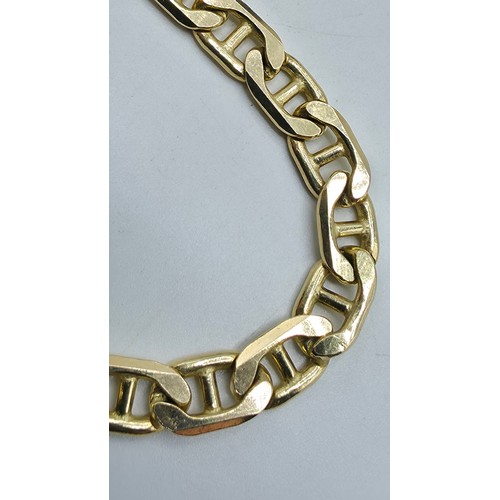 41 - A 15ct gold flat fancy link bracelet. 19cm. 20.6g