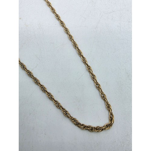 44 - A 9ct gold chain link necklace 49cm together with a 9ct gold bar brooch. 5.4g