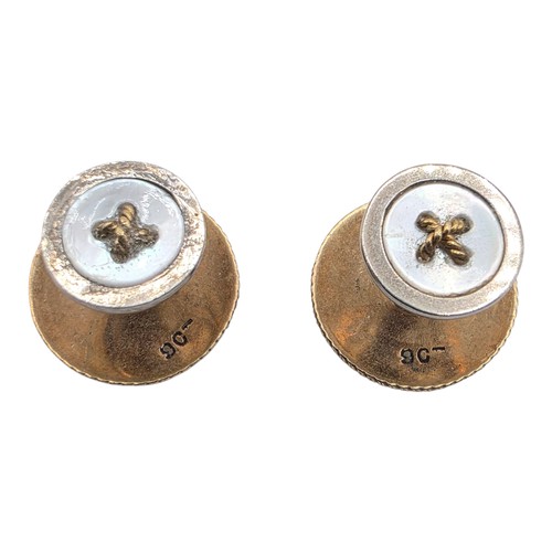 113 - A collection of 9ct gold, cufflinks and dress studs together with a pair of continental hallmarked y... 