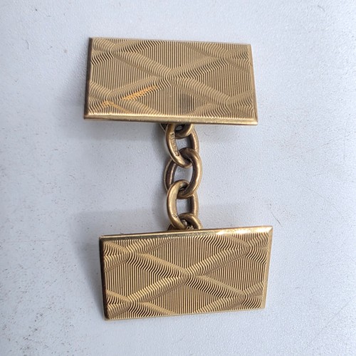 113 - A collection of 9ct gold, cufflinks and dress studs together with a pair of continental hallmarked y... 