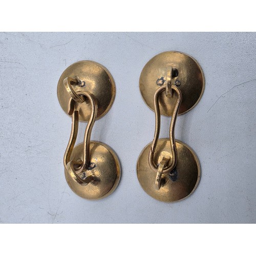113 - A collection of 9ct gold, cufflinks and dress studs together with a pair of continental hallmarked y... 
