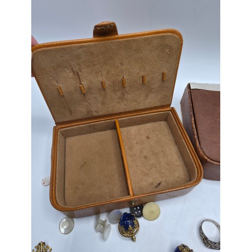85 - A collection of yellow and white metal items to include costume jewellery , pocket watch, sterling s... 