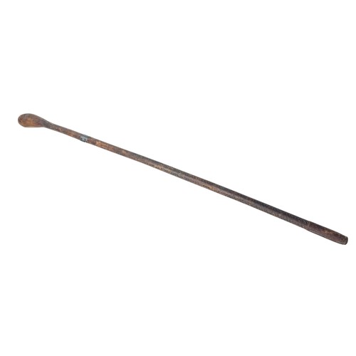 261 - A brown leather sporting stick, with hallmarked silver collar marked Swaine Adeney and bears indisti... 