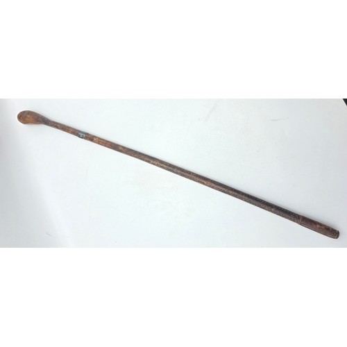 261 - A brown leather sporting stick, with hallmarked silver collar marked Swaine Adeney and bears indisti... 