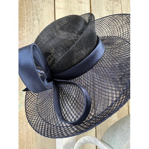 270 - Three John Boyd, London, hand made couture straw hats, two with silk trim, all approx 22 inches, con... 