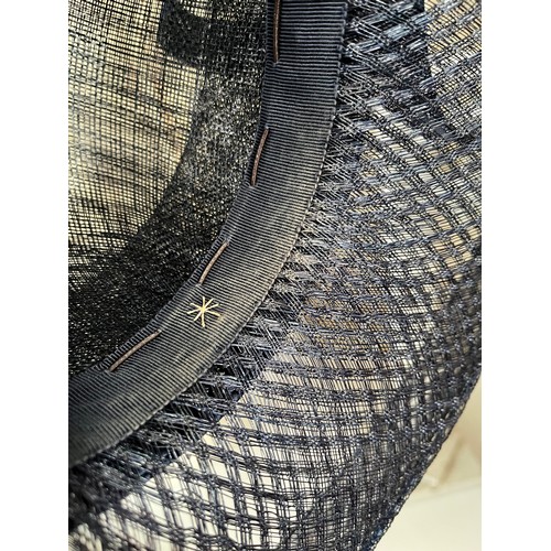 270 - Three John Boyd, London, hand made couture straw hats, two with silk trim, all approx 22 inches, con... 