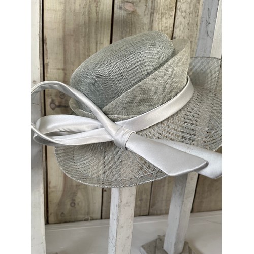 270 - Three John Boyd, London, hand made couture straw hats, two with silk trim, all approx 22 inches, con... 
