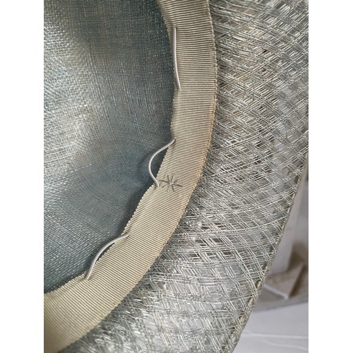 270 - Three John Boyd, London, hand made couture straw hats, two with silk trim, all approx 22 inches, con... 
