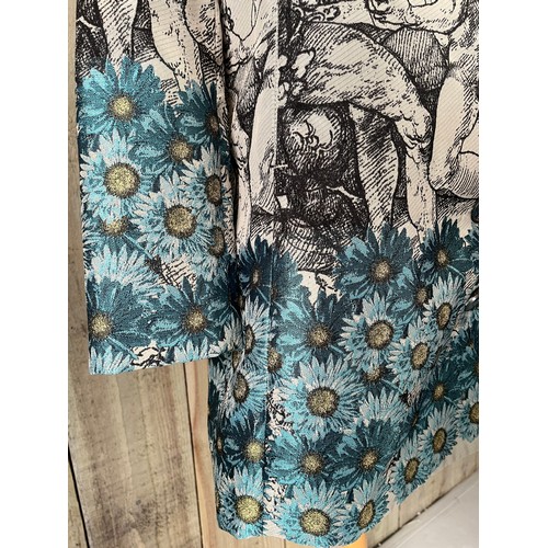 284 - A Desigual printed ladies three quarter length frock coat, with ornate buttons, label size 42cm, in ... 