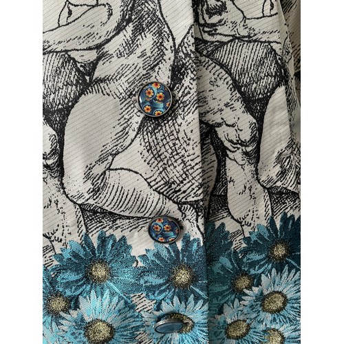 284 - A Desigual printed ladies three quarter length frock coat, with ornate buttons, label size 42cm, in ... 