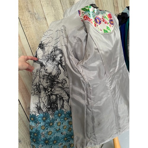 284 - A Desigual printed ladies three quarter length frock coat, with ornate buttons, label size 42cm, in ... 