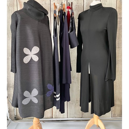 288 - A quantity of designer day wear to include Paul Costelloe Dressage linen dress, Jean Muir navy top a... 