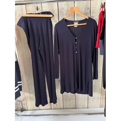 288 - A quantity of designer day wear to include Paul Costelloe Dressage linen dress, Jean Muir navy top a... 