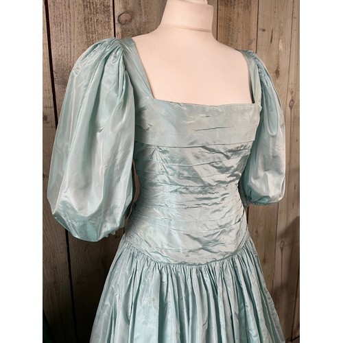 274 - Two ballgowns, late C20th,  a Pale Blue Silk taffeta Victor Edelstein, condition some marks/colour l... 