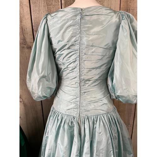 274 - Two ballgowns, late C20th,  a Pale Blue Silk taffeta Victor Edelstein, condition some marks/colour l... 