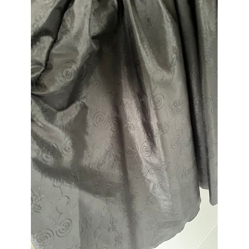 289 - Two long dresses with 1930 style drop waist line. One has green velvet bodice with black skirt; one ... 