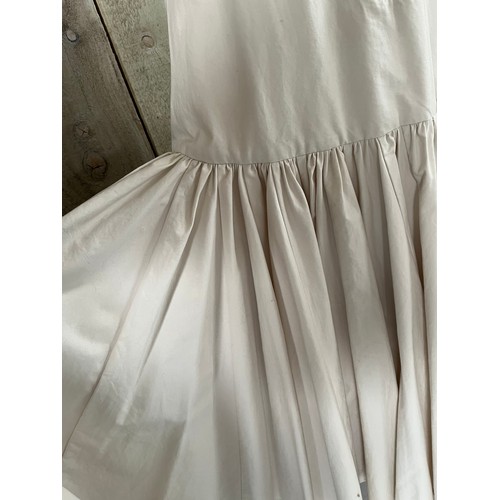 289 - Two long dresses with 1930 style drop waist line. One has green velvet bodice with black skirt; one ... 