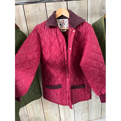 276 - An original cream Husky coat and 4 Husky style coats/waistcoat by Lavenir - 1 green waistcoat and 3 ... 