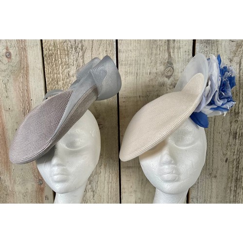 294 - Two Gabriela Ligenza perchers, makeup to inside on band and straw