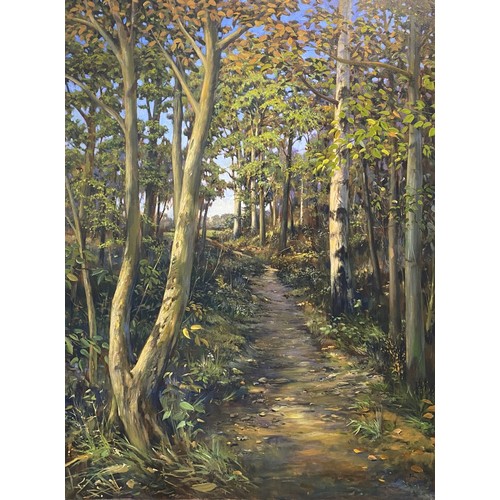 454 - Antony Blackwell  (XX-XXI), acrylics on canvas, unframed, three works, On the Path, Morning, Dappled... 
