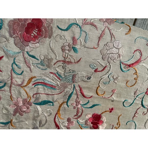 290 - a quantity of silk vintage shawls