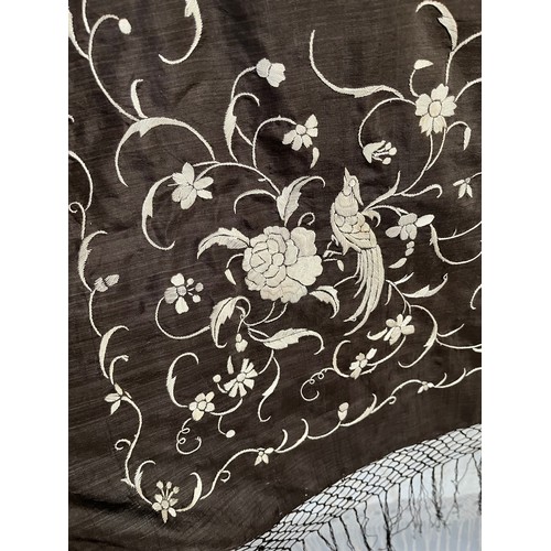 290 - a quantity of silk vintage shawls