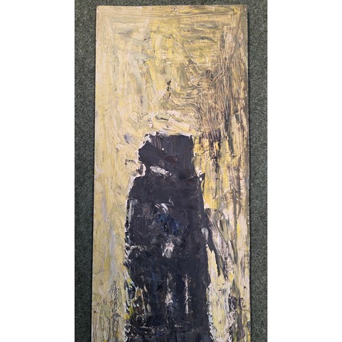 460 - KERVIN DE MEENDRE (XX)'Composition III' Abstract oil on board 91 cm x 42 cm